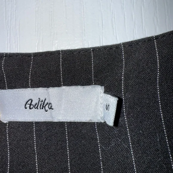 Adika Like New Black Lucille Pinstripe Vest & Pants Set